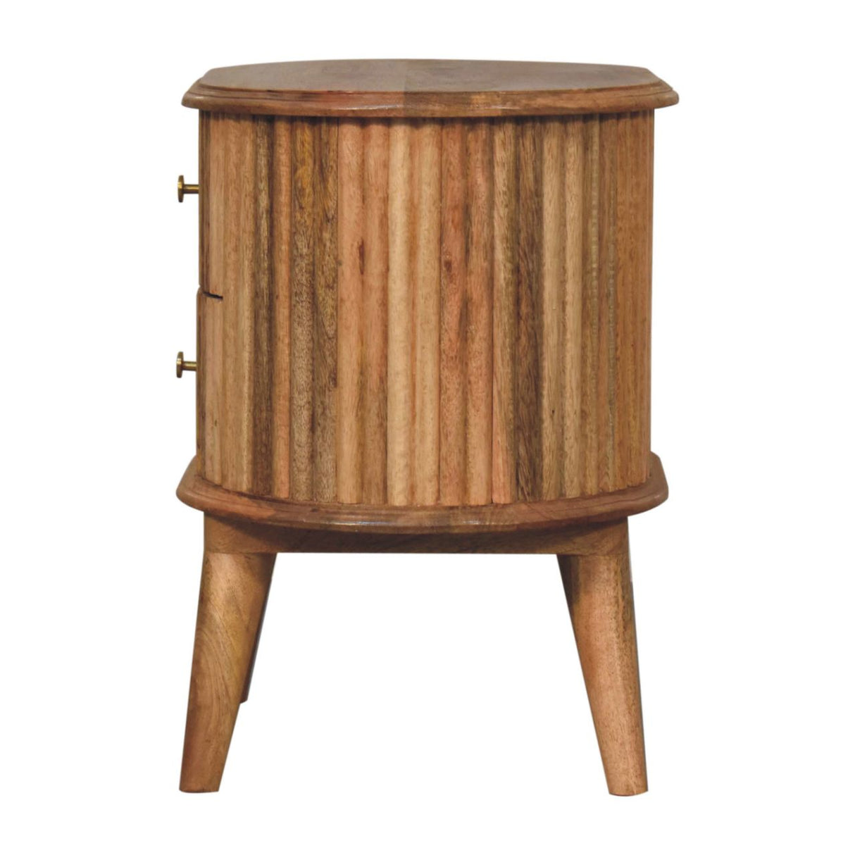 Solid Mango Wood Bedside Cabinet Nordic With 2 Drawers - Soba