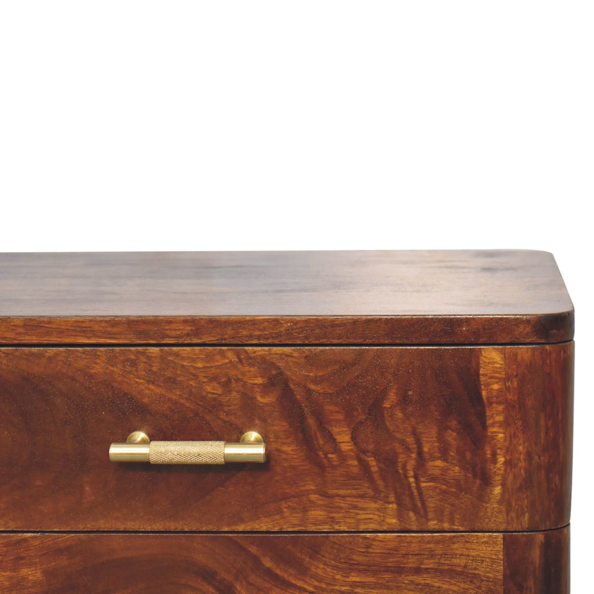Solid Mango Wood Bedside Cabinet Nordic With T-Bar Handle - Birmingham