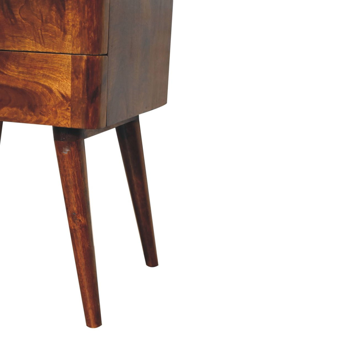 Solid Mango Wood Bedside Cabinet Nordic With T-Bar Handle - Birmingham