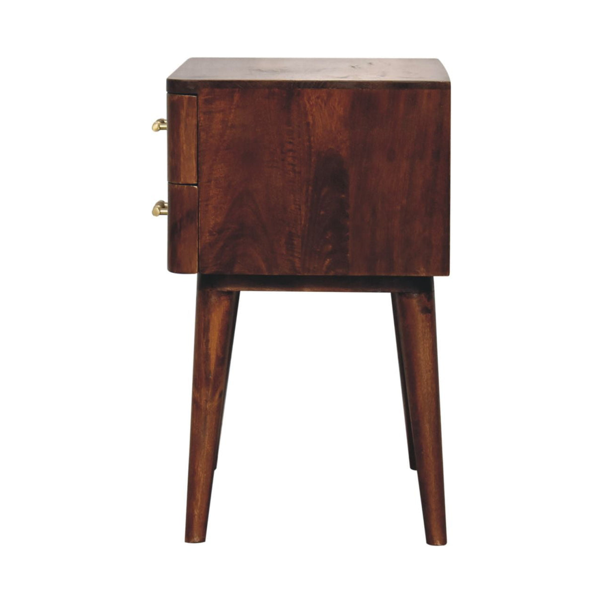 Solid Mango Wood Bedside Cabinet Nordic With T-Bar Handle - Birmingham