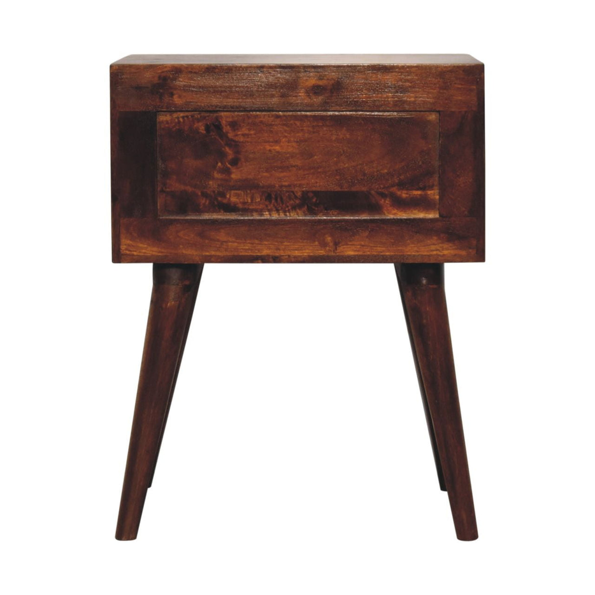 Solid Mango Wood Bedside Cabinet Nordic With T-Bar Handle - Birmingham