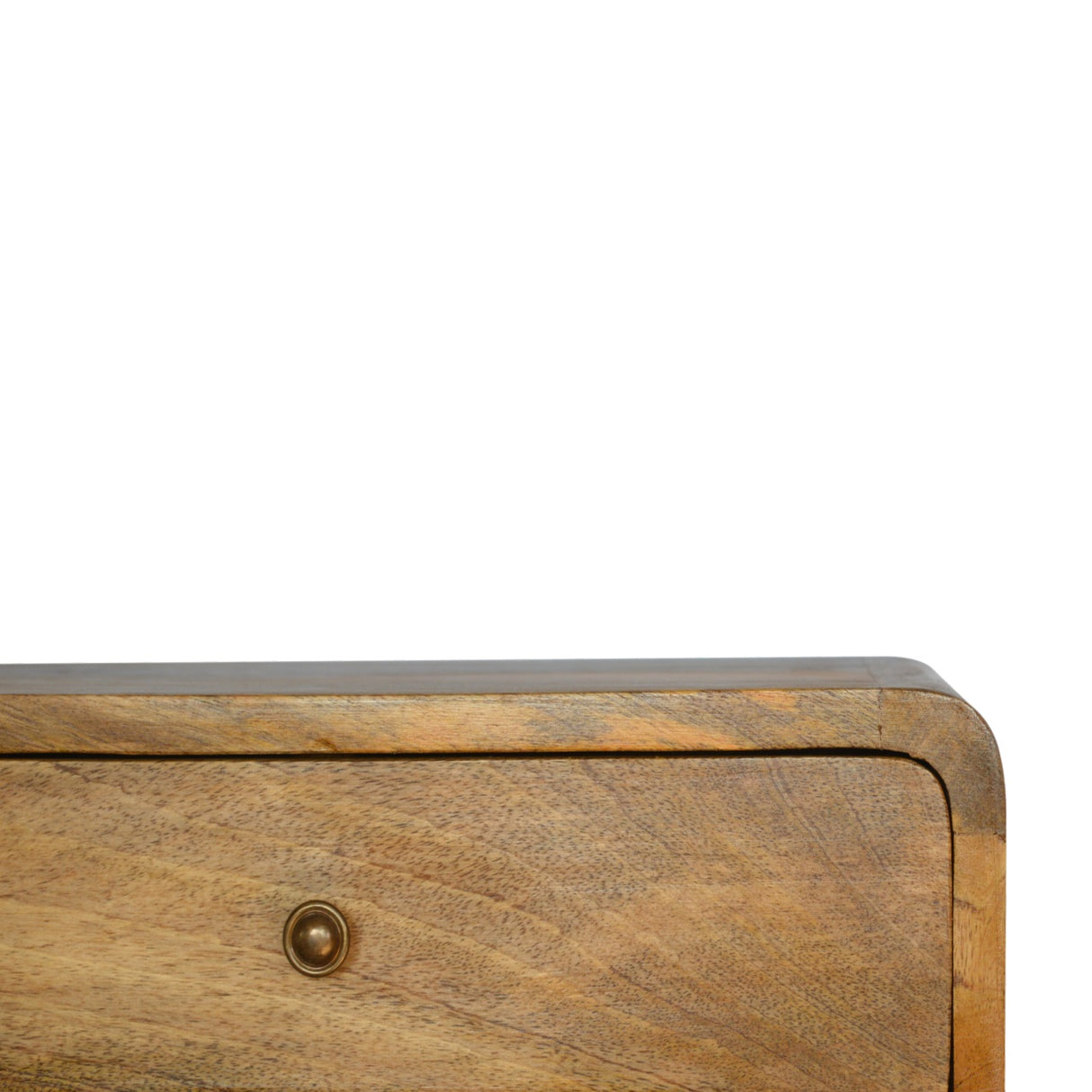 Solid Mango Wood Bedside Cabinet Open Floating With 2 Drawers - Hereford