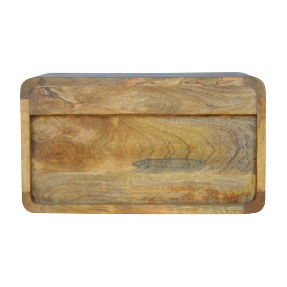 Solid Mango Wood Bedside Cabinet Open Floating With 2 Drawers - Hereford