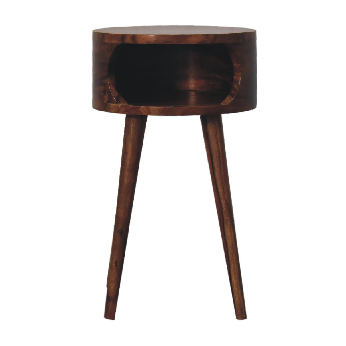 Solid Mango Wood Bedside Cabinet Open Shelf - Alina
