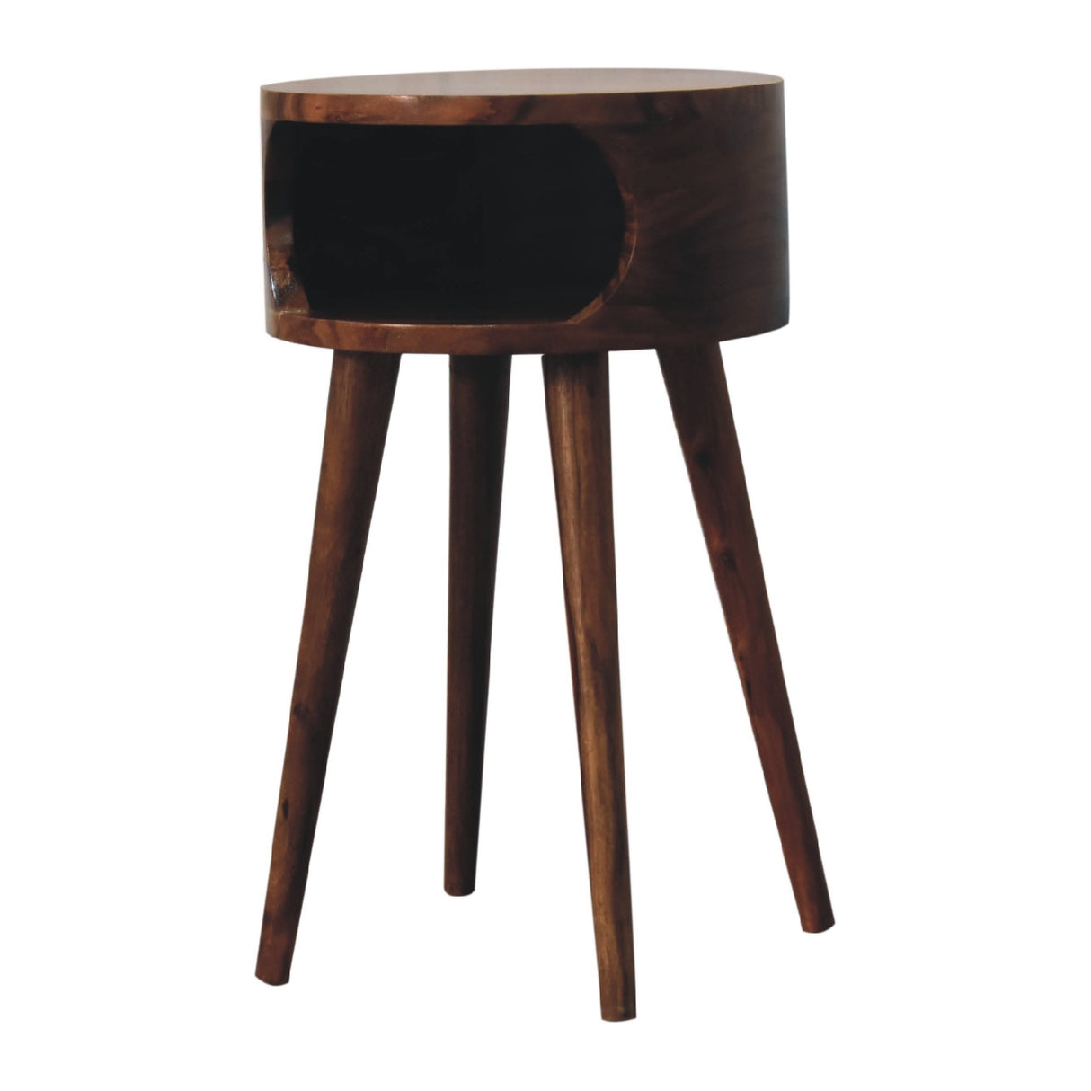 Solid Mango Wood Bedside Cabinet Open Shelf - Alina
