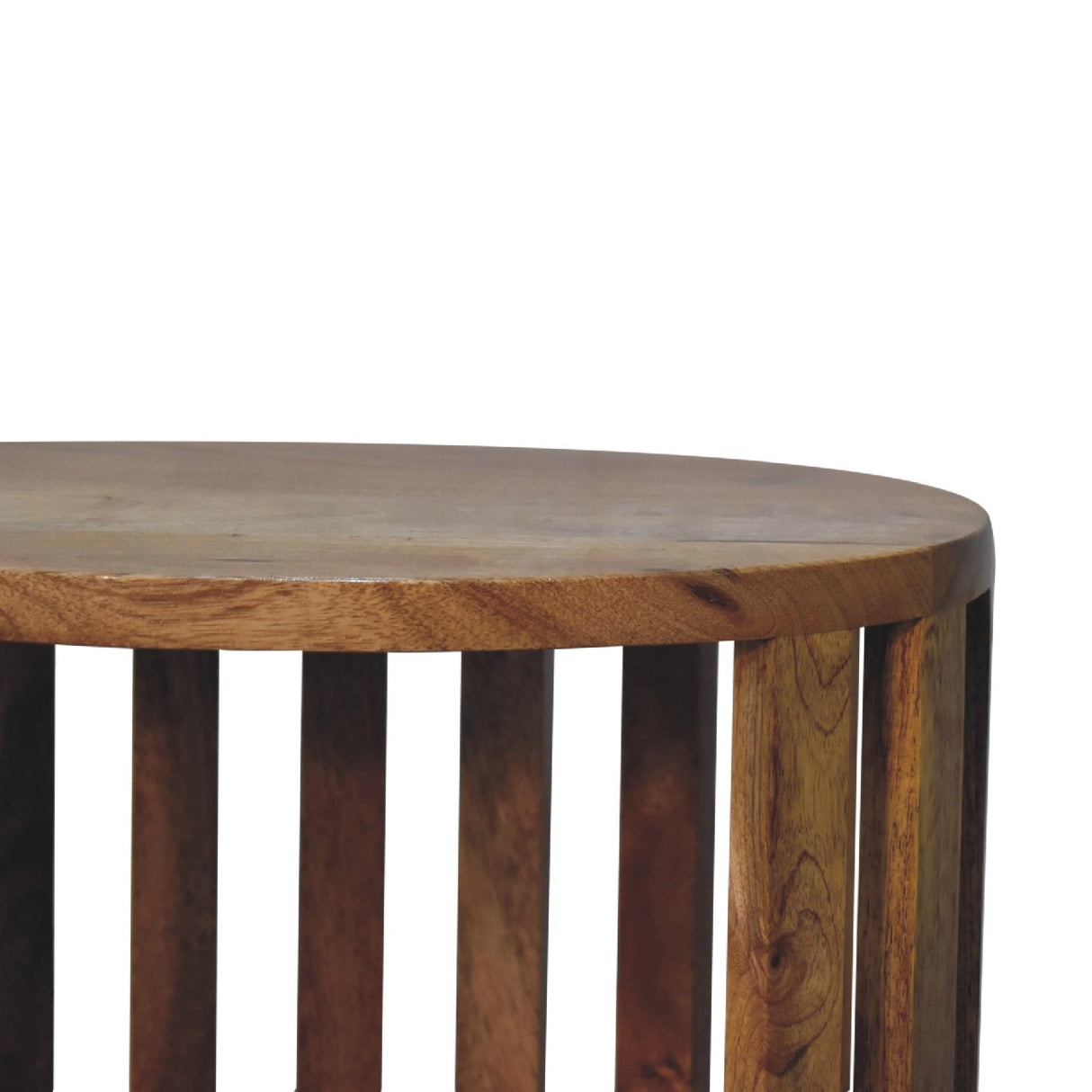 Solid Mango Wood Bedside Cabinet With Single Shelf - Ariella