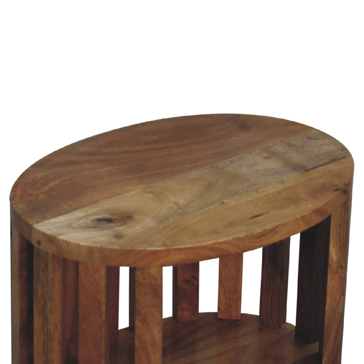 Solid Mango Wood Bedside Cabinet With Single Shelf - Ariella