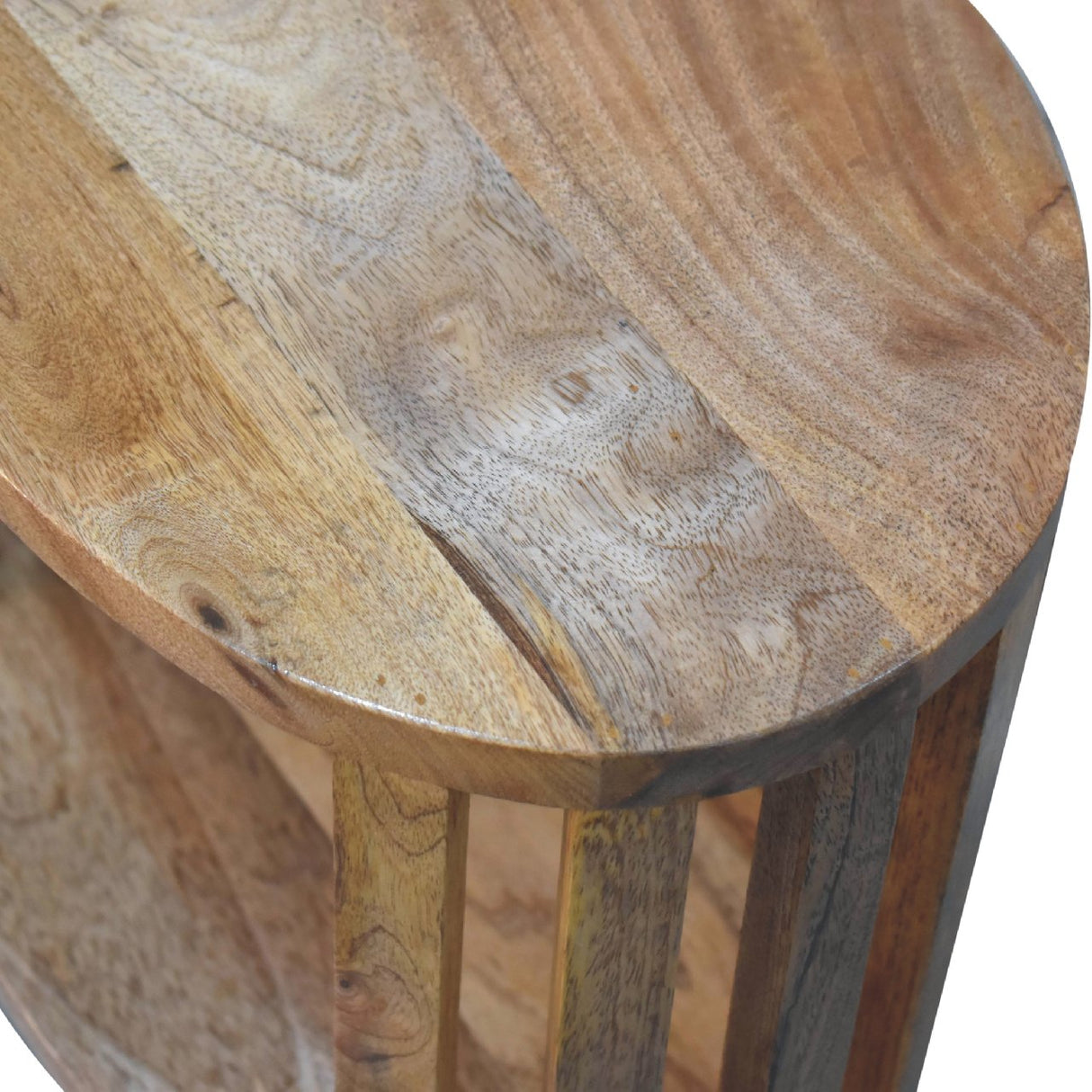 Solid Mango Wood Bedside Cabinet With Single Shelf - Ariella