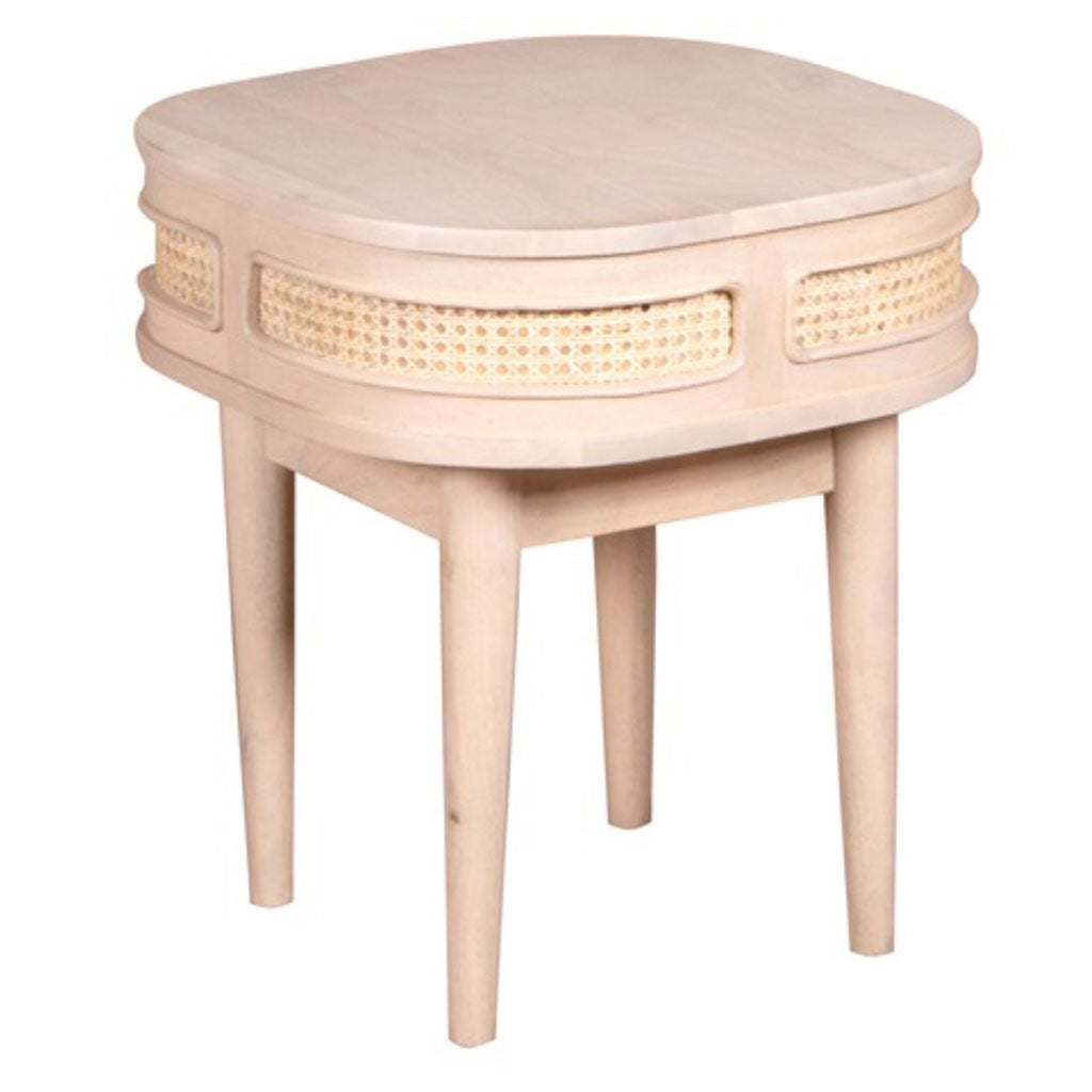 Solid Mango Wood Bedside Cabinet Square - Valencia