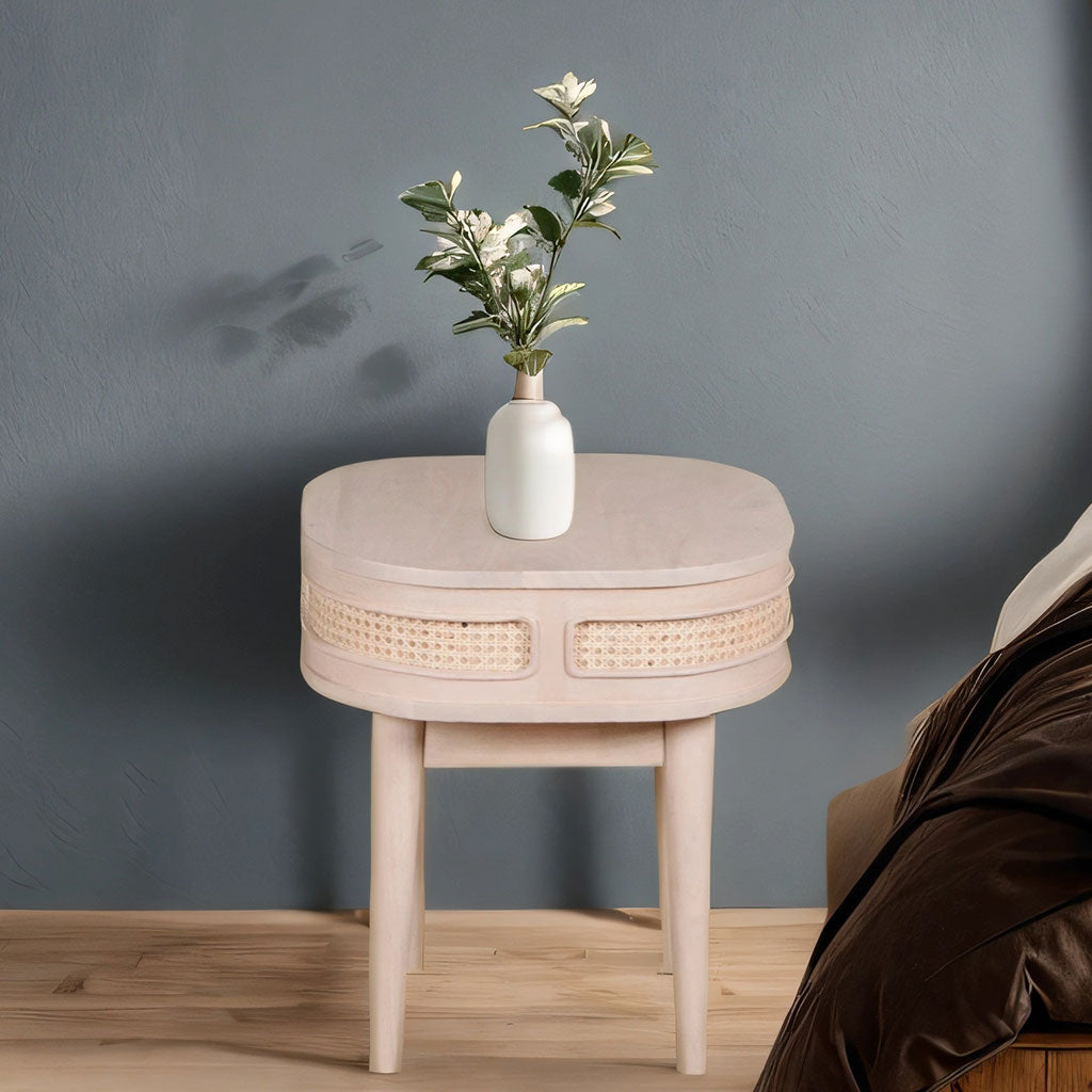 Solid Mango Wood Bedside Cabinet Square - Valencia