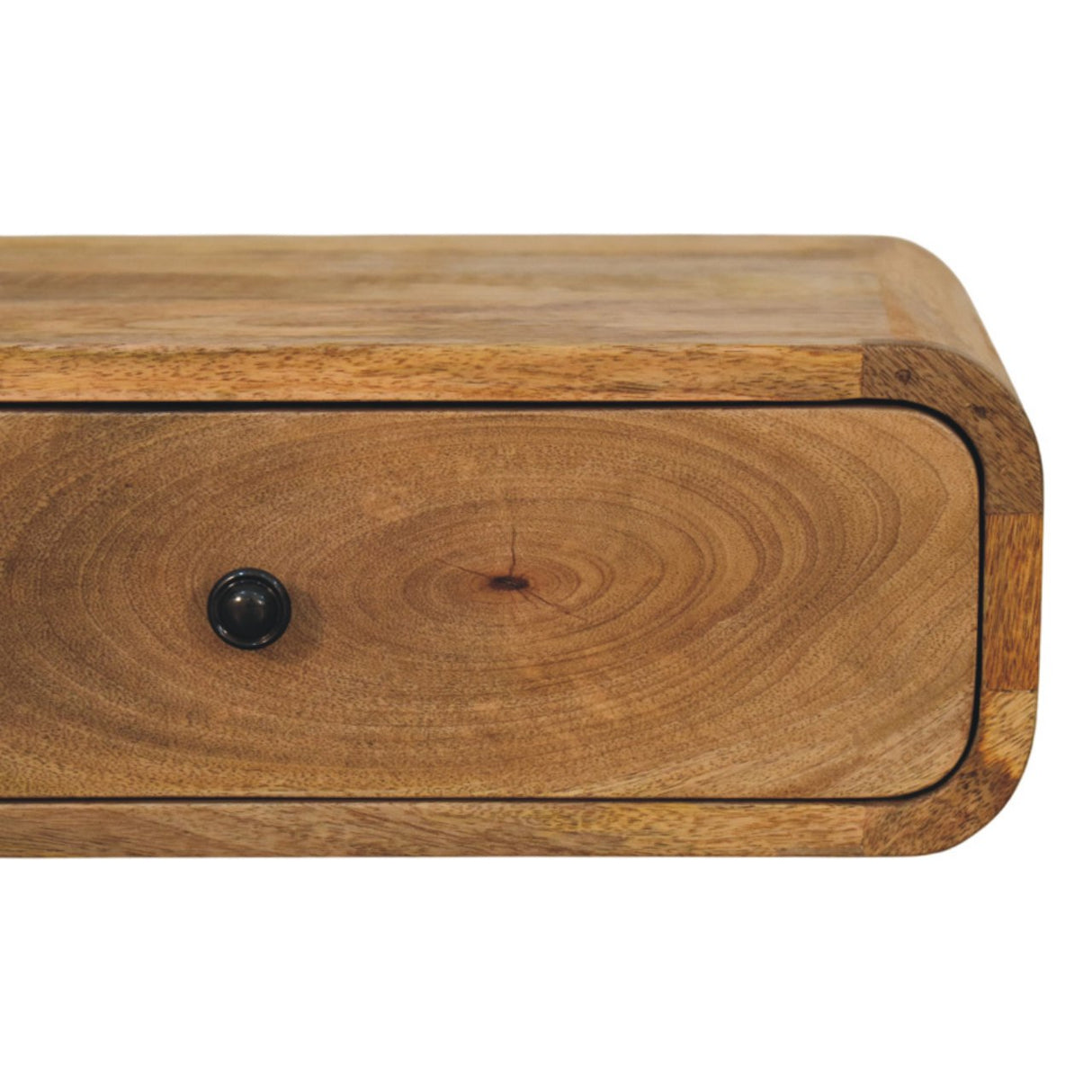 Solid Mango Wood Bedside Cabinet Wall Mounted With 1 Drawer - Avora