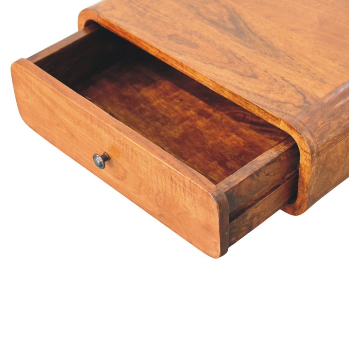 Solid Mango Wood Bedside Cabinet Wall Mounted With 1 Drawer - Avora