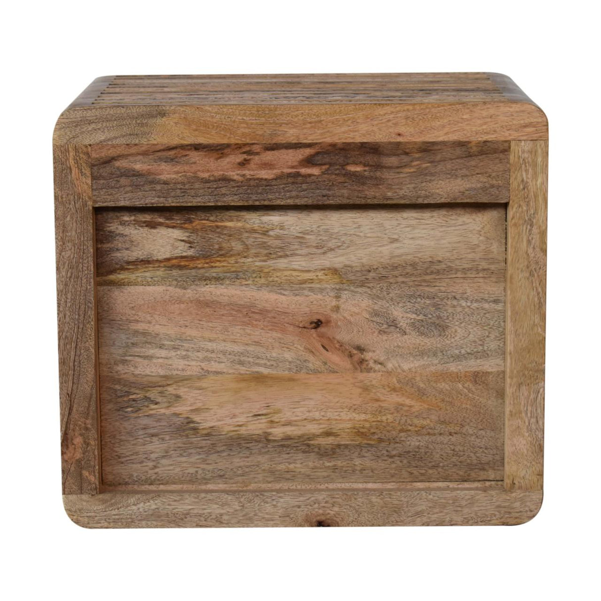 Solid Mango Wood Bedside Cabinet Wall Mounted With 2 Open Slots - Soba