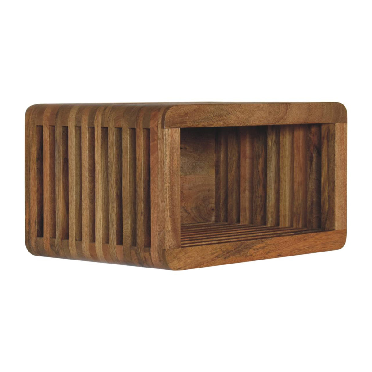 Solid Mango Wood Bedside Cabinet Wall Mounted With Open Slot - Soba