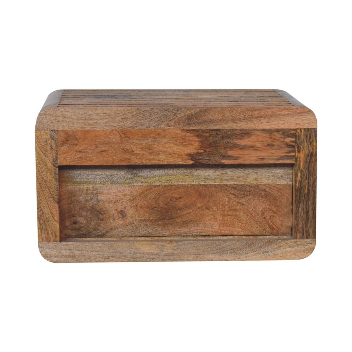Solid Mango Wood Bedside Cabinet Wall Mounted With Open Slot - Soba