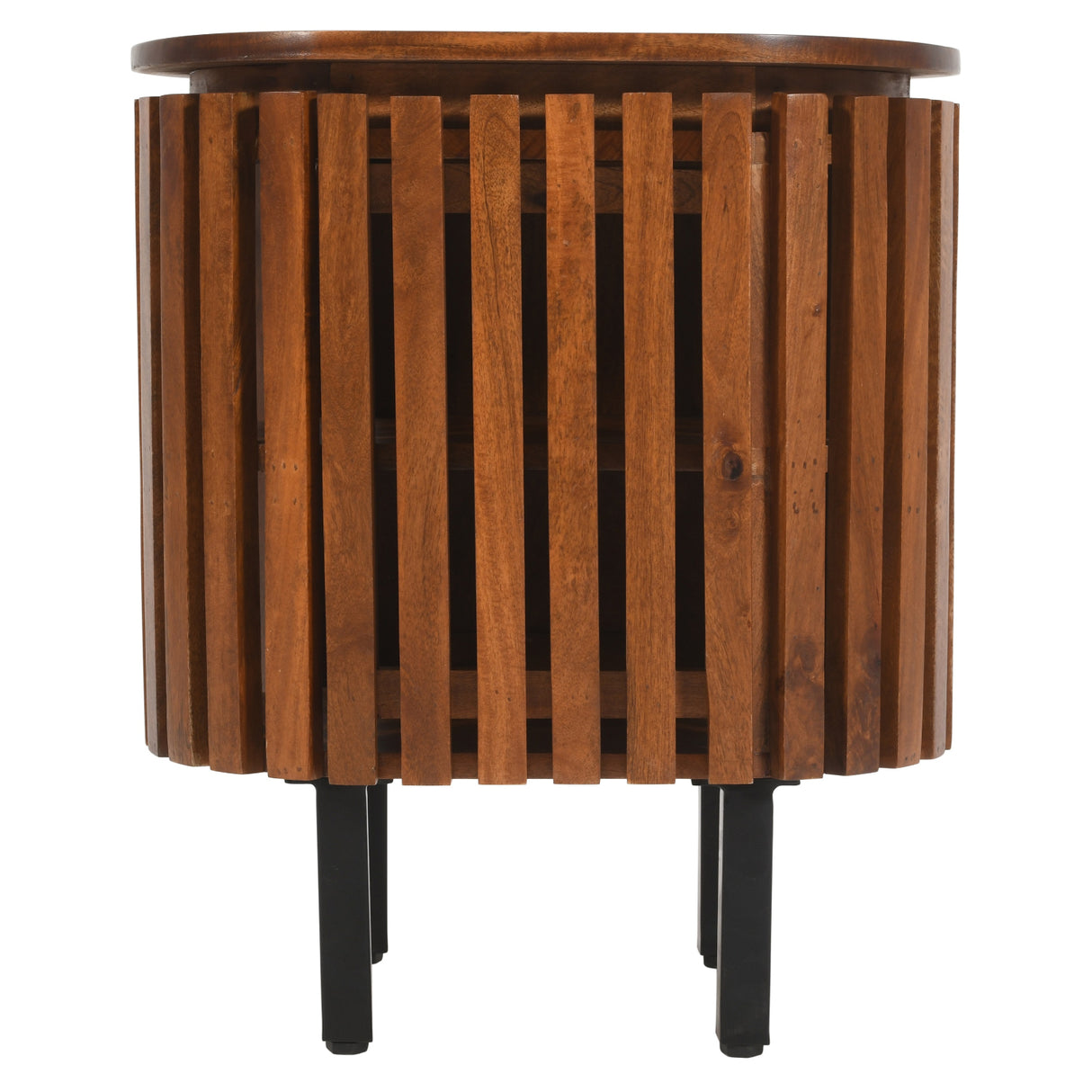 Solid Mango Wood Bedside Cabinet With 1 Door - Inverley Designs