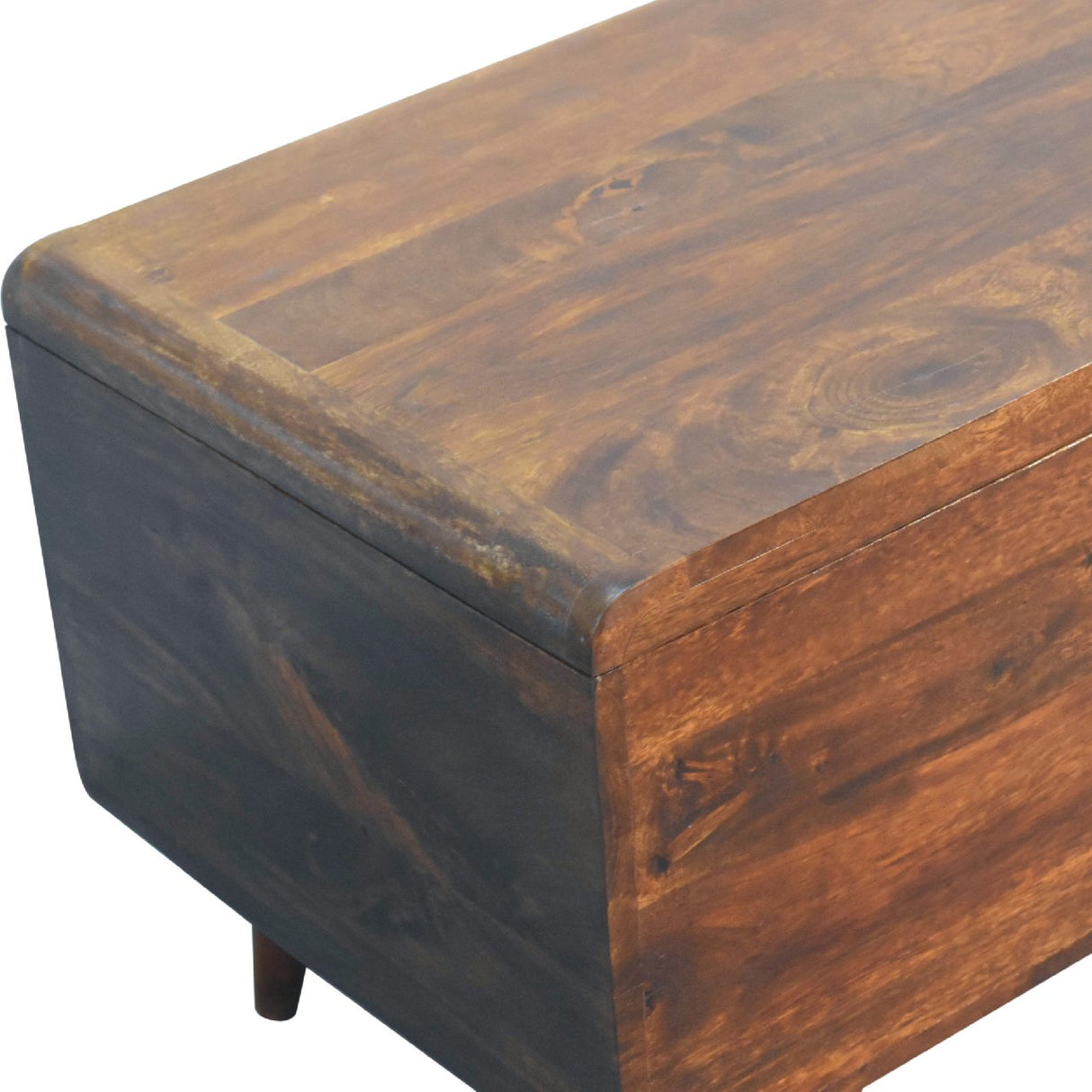 Solid Mango Wood Blanket Box Curved - Gloucester
