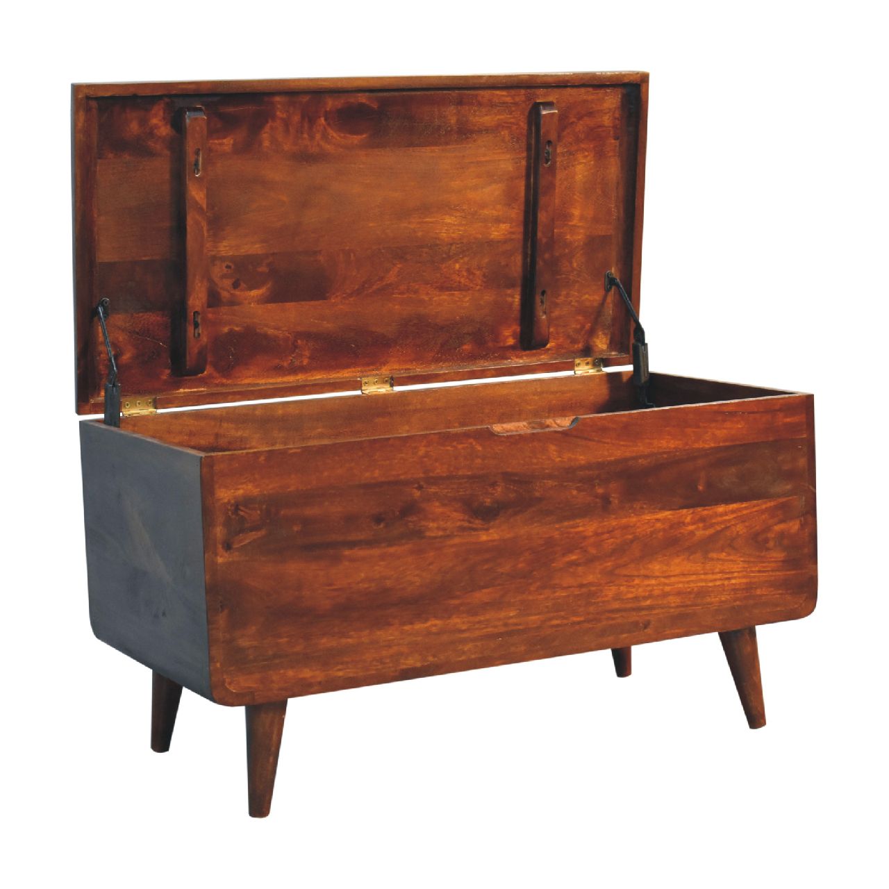 Solid Mango Wood Blanket Box Curved - Gloucester