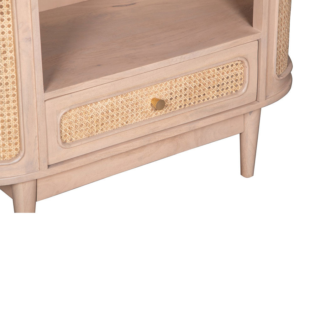 Solid Mango Wood Bookcase With 1 Drawer And 4 Shelves - Valencia