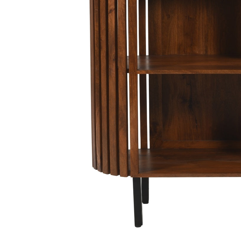Solid Mango Wood Bookcase With 3 Shelves - Inverley Designs