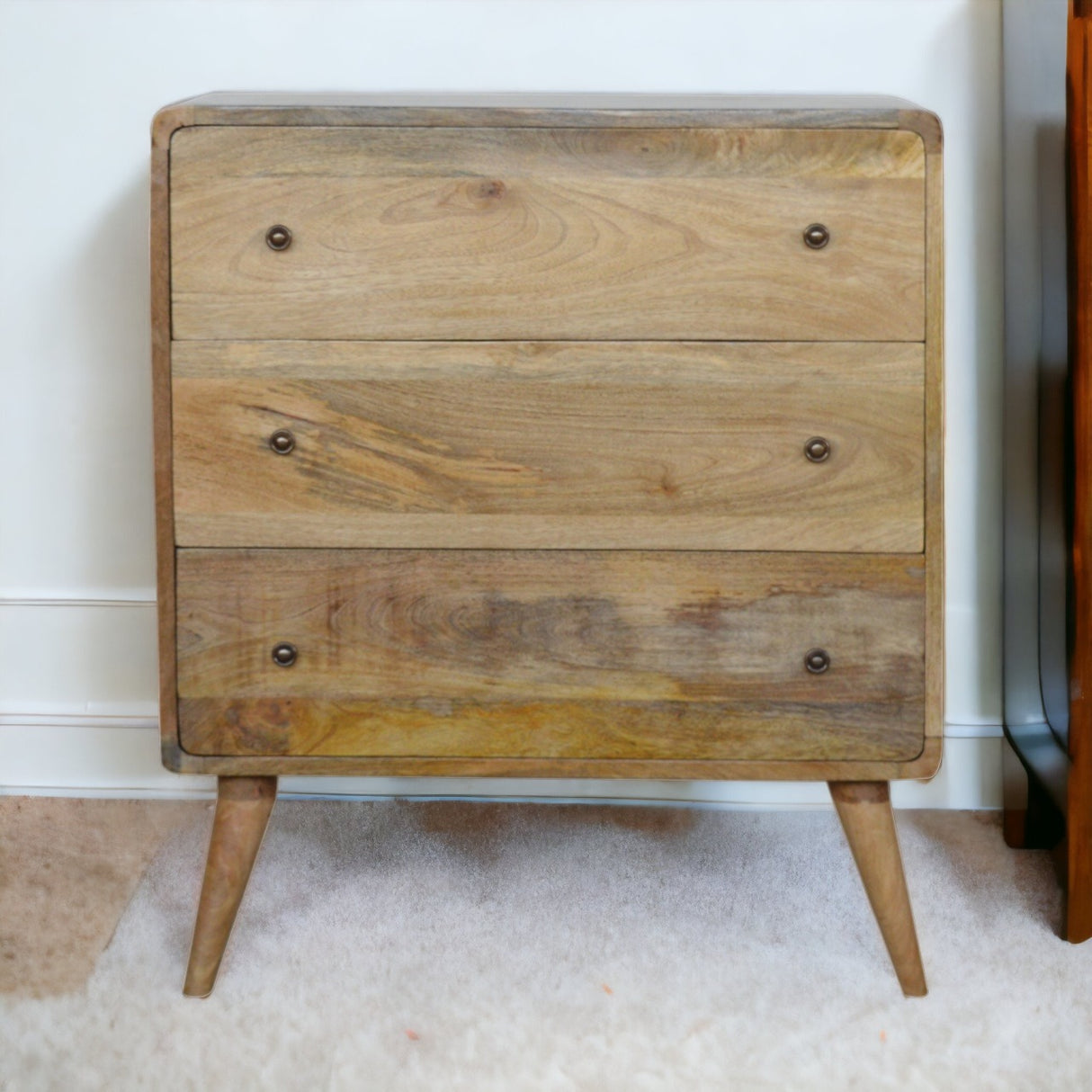 Solid Mango Wood Chest Of 3 Drawers - Coventry