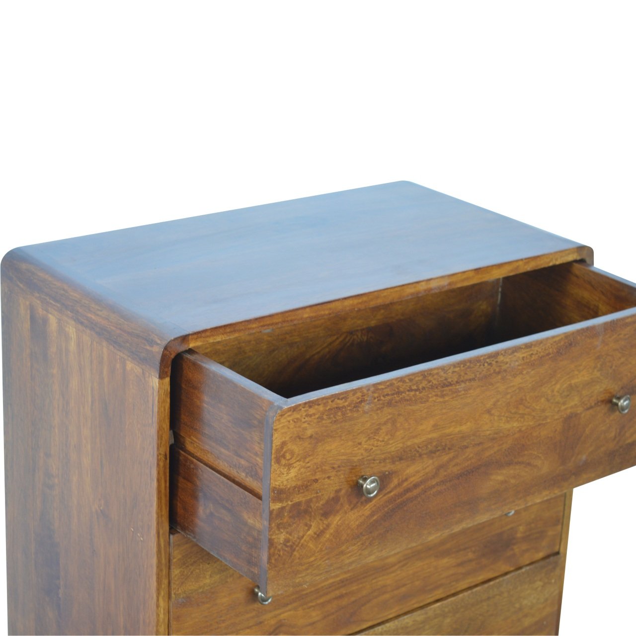 Solid Mango Wood Chest Of 3 Drawers Curved - Gloucester