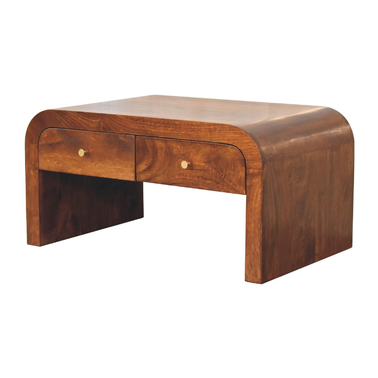 Solid Mango Wood Coffee Table With 2 Drawers - Darcy