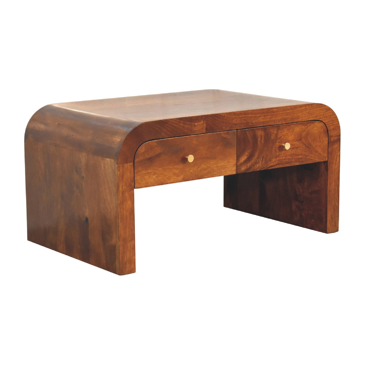 Solid Mango Wood Coffee Table With 2 Drawers - Darcy