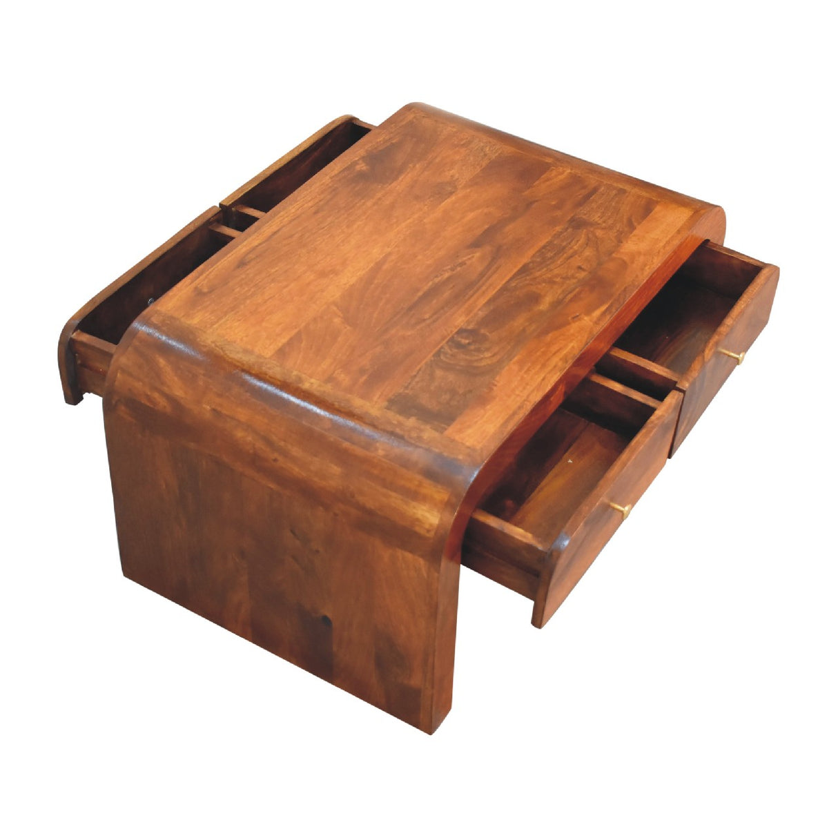 Solid Mango Wood Coffee Table With 2 Drawers - Darcy