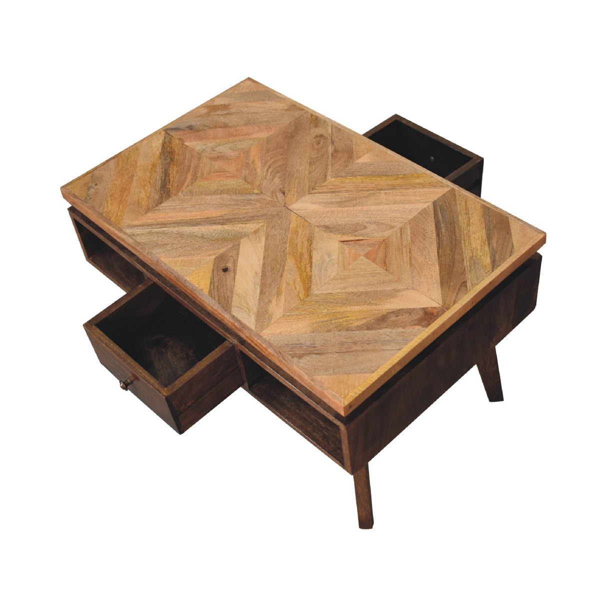 Solid Mango Wood Coffee Table With 2 Drawers - Granary