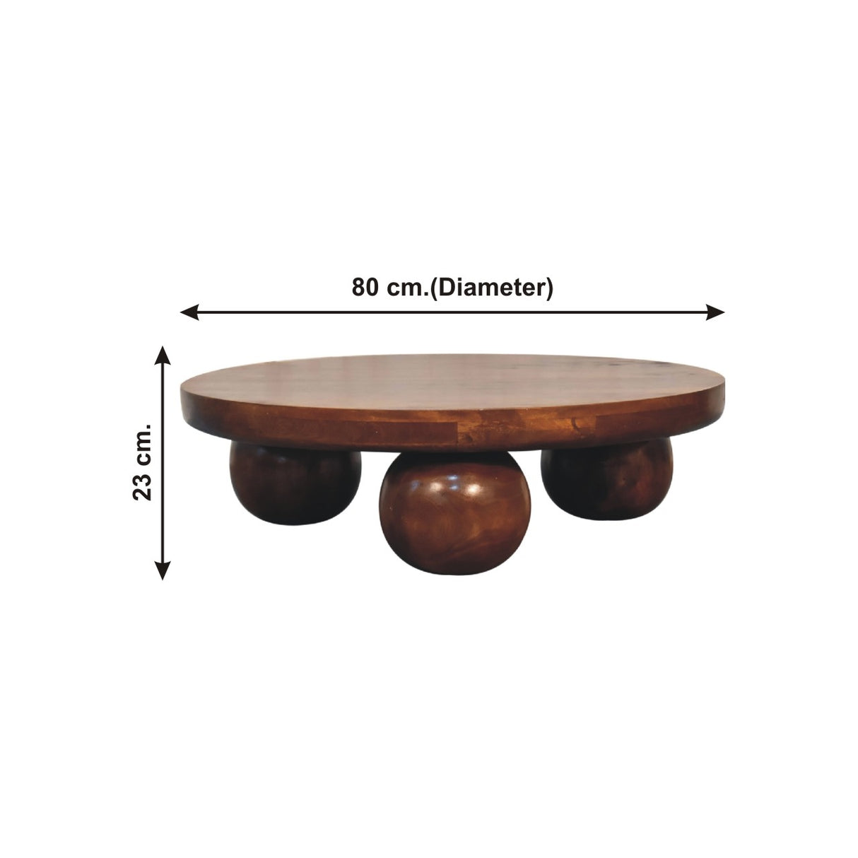 Solid Mango Wood Coffee Table Central Ball - Birmingham