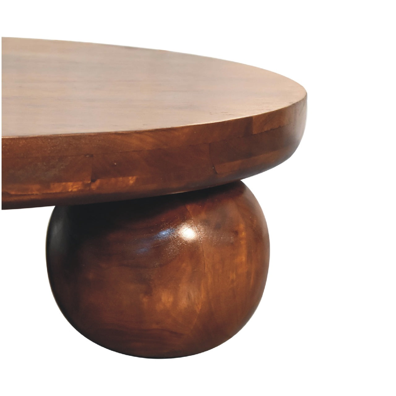 Solid Mango Wood Coffee Table Central Ball - Birmingham