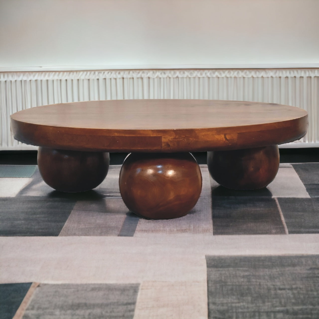 Solid Mango Wood Coffee Table Central Ball - Birmingham