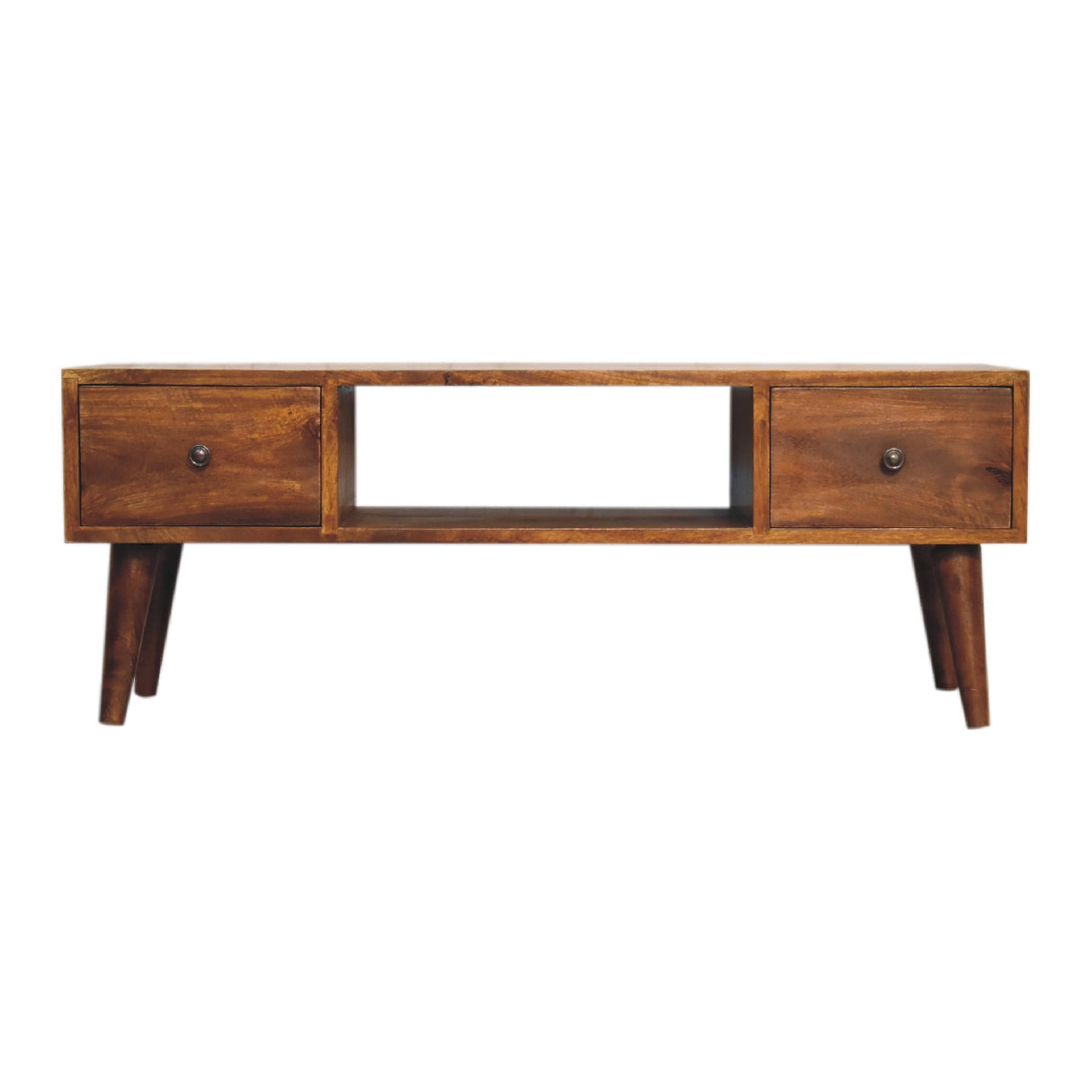Solid Mango Wood Coffee Table Classic With 2 Drawers - Derby