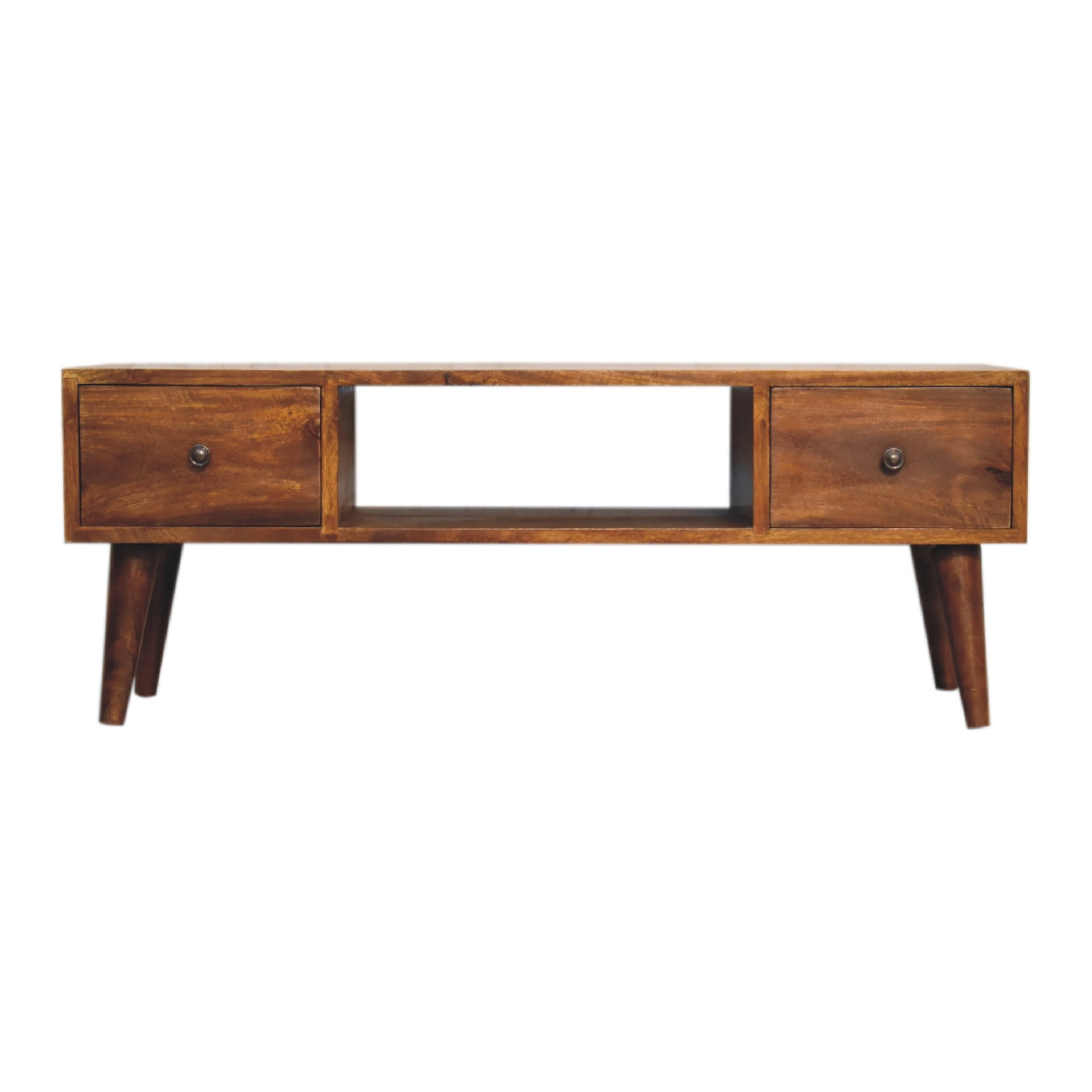 Solid Mango Wood Coffee Table Classic With 2 Drawers - Derby