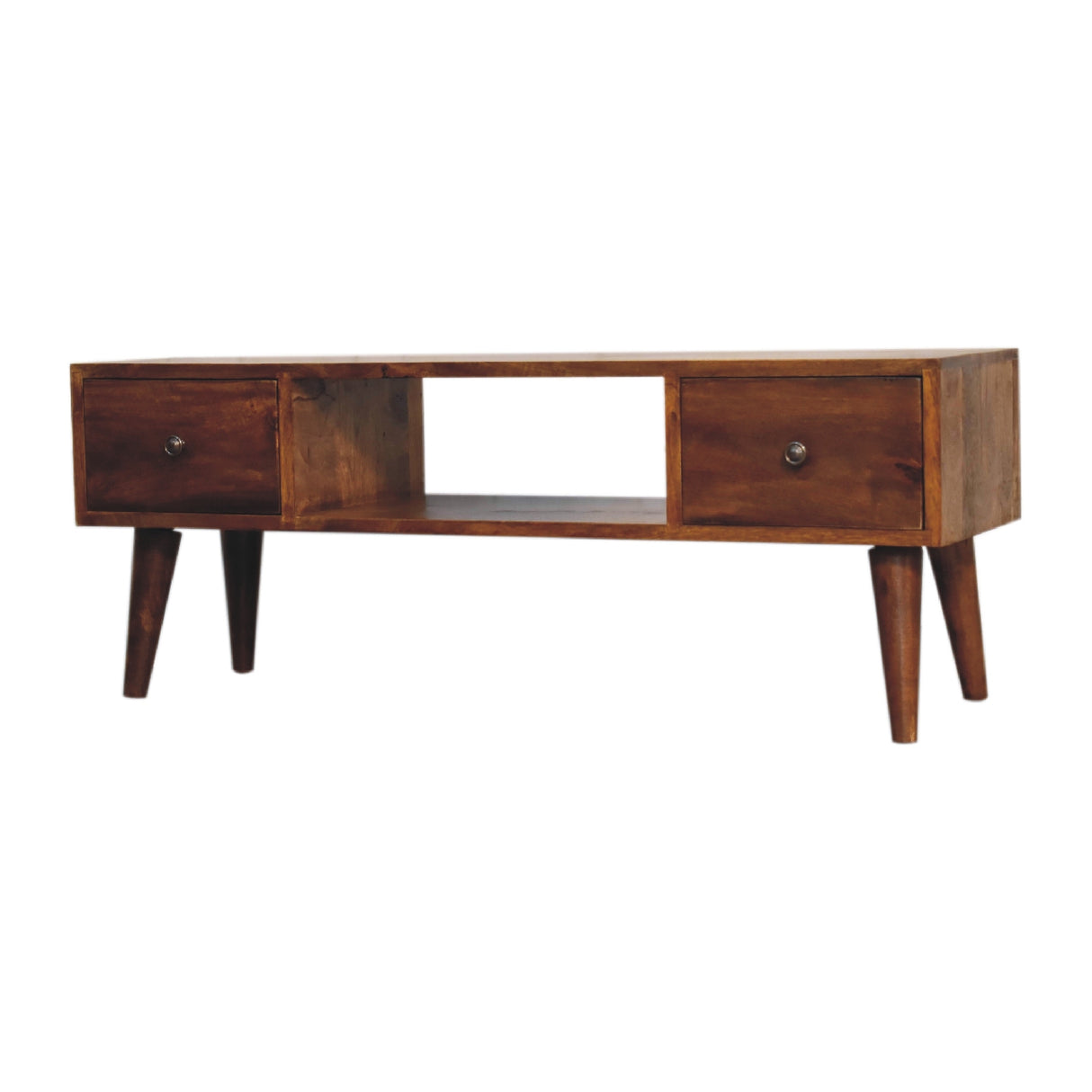 Solid Mango Wood Coffee Table Classic With 2 Drawers - Derby