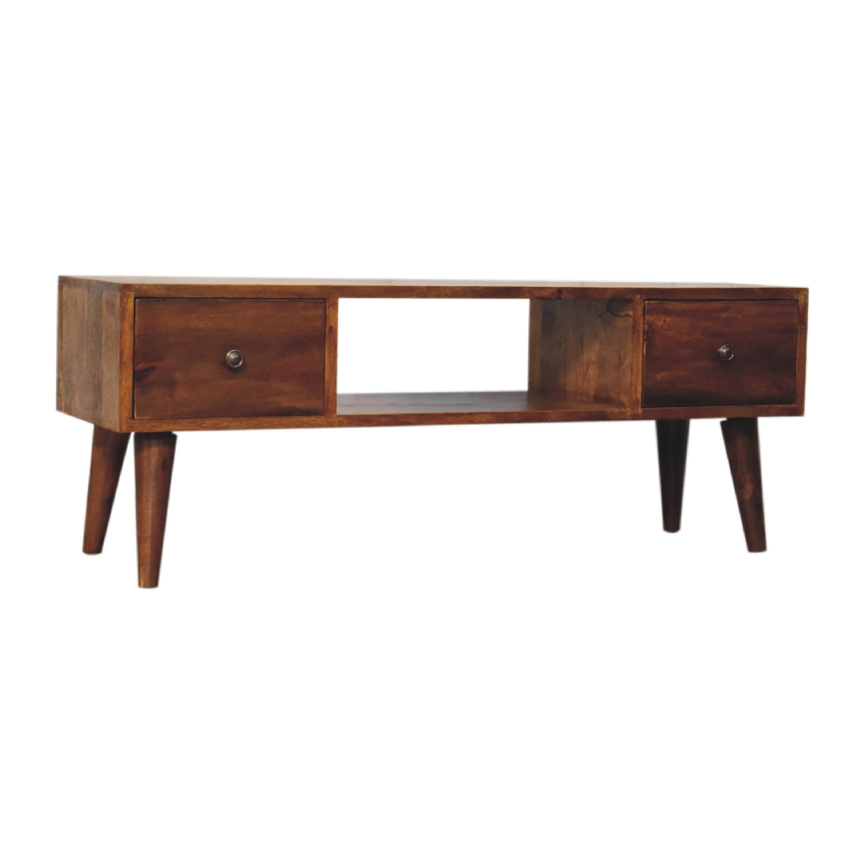 Solid Mango Wood Coffee Table Classic With 2 Drawers - Derby
