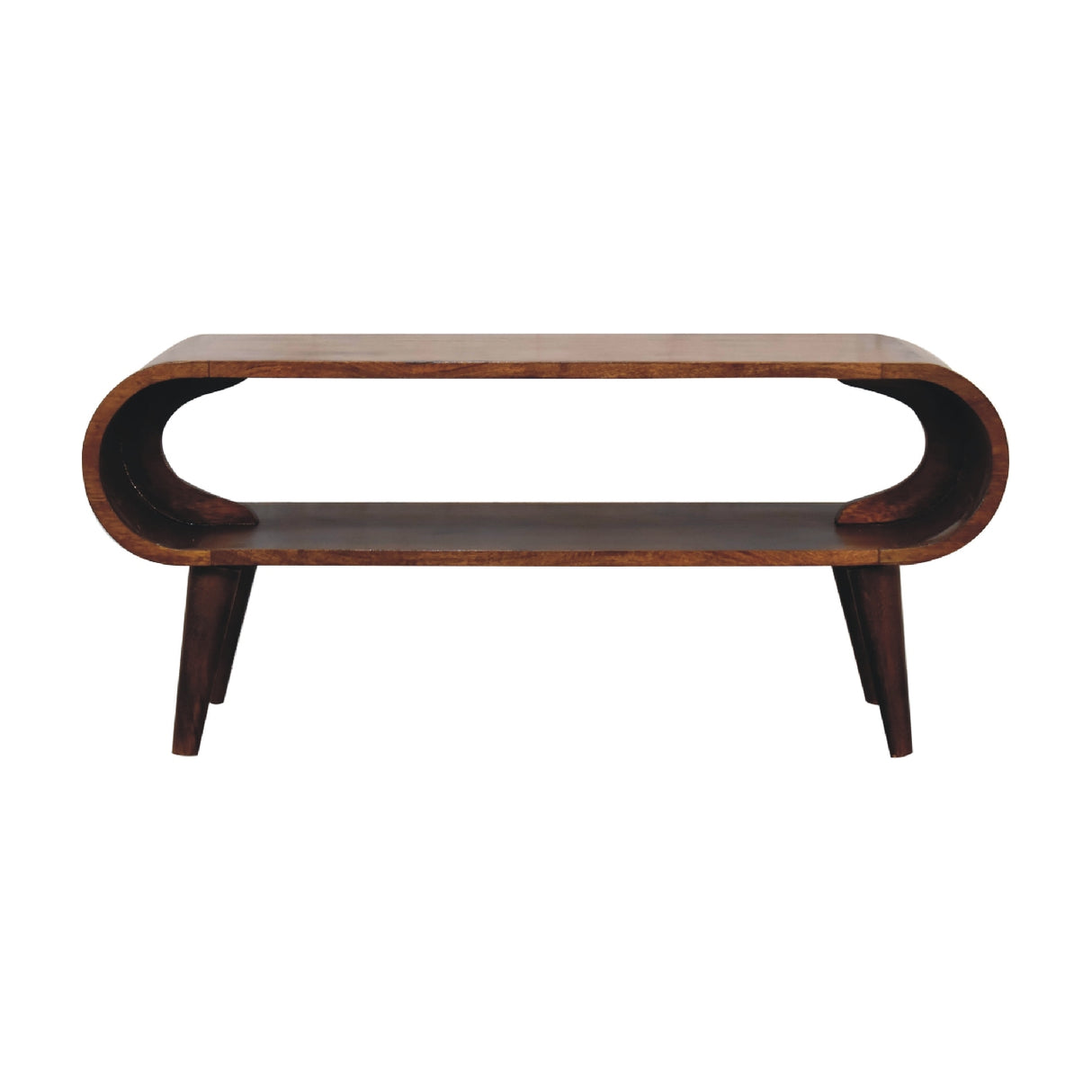 Solid Mango Wood Coffee Table in Nordic Style - Amaya