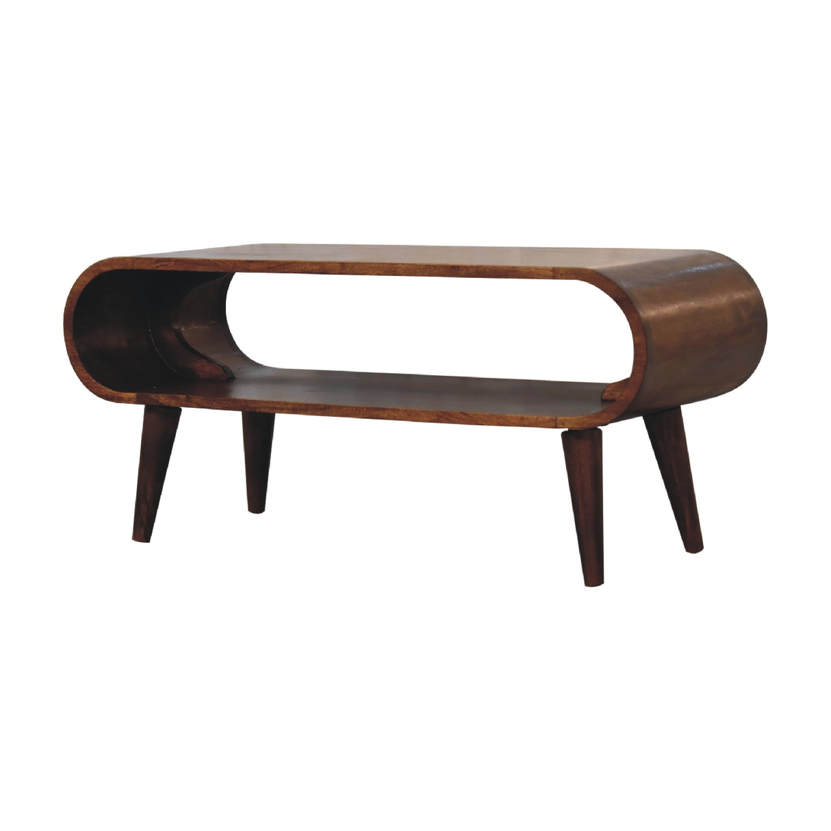 Solid Mango Wood Coffee Table in Nordic Style - Amaya