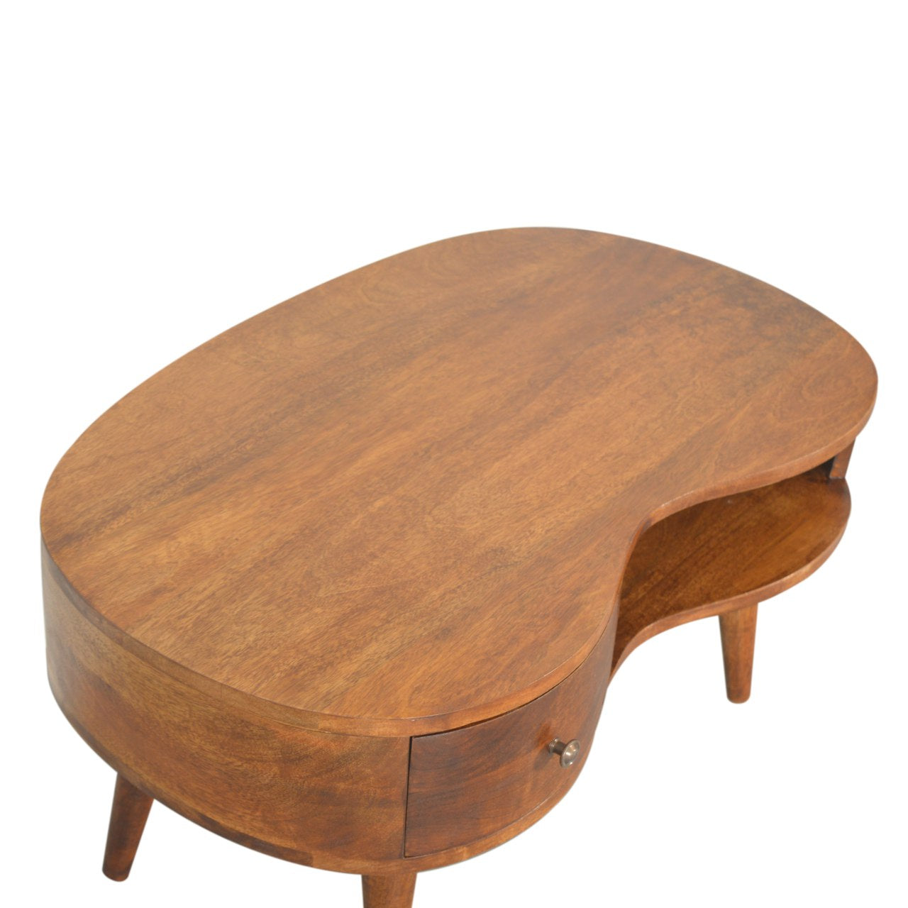 Solid Mango Wood Coffee Table in Wave Shape - Birmingham