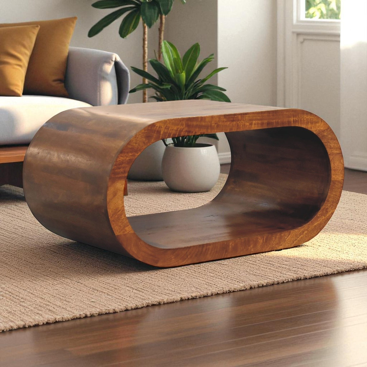 Solid Mango Wood Coffee Table Rectangular - Alina