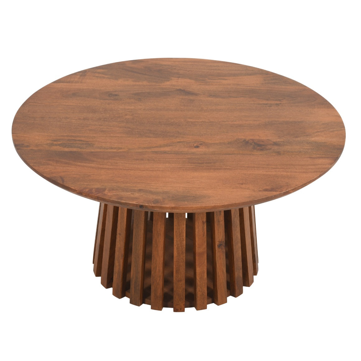 Solid Mango Wood Coffee Table Round - Inverley Designs