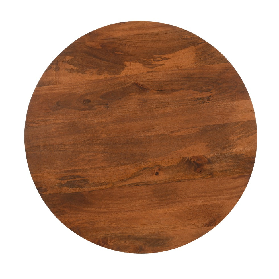 Solid Mango Wood Coffee Table Round - Inverley Designs