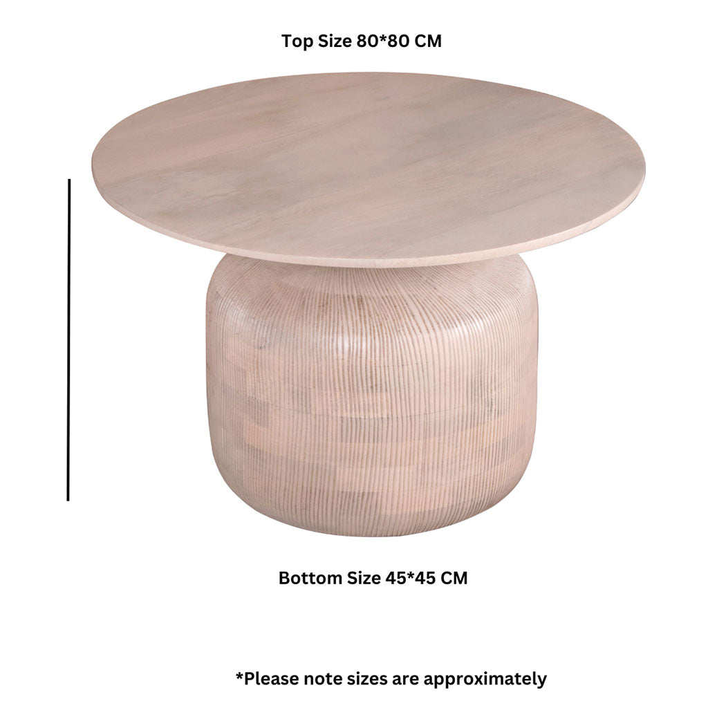 Solid Mango Wood Coffee Table Round - Valencia