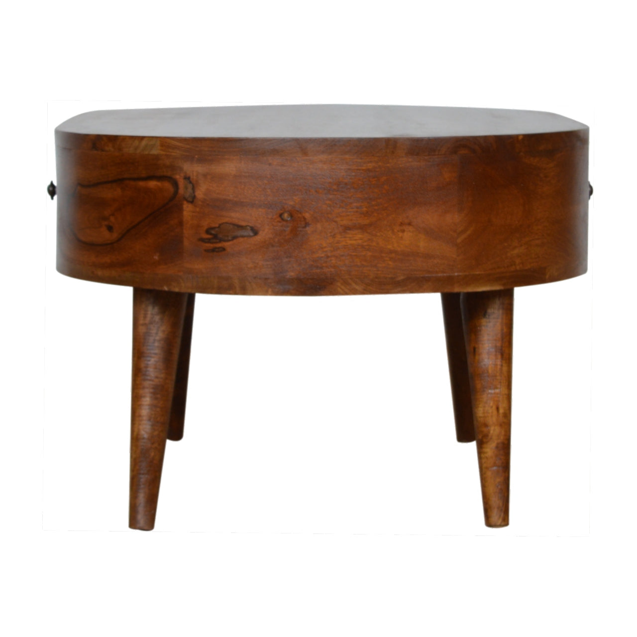 Solid Mango Wood Coffee Table Oval With 2 Drawers - Chester