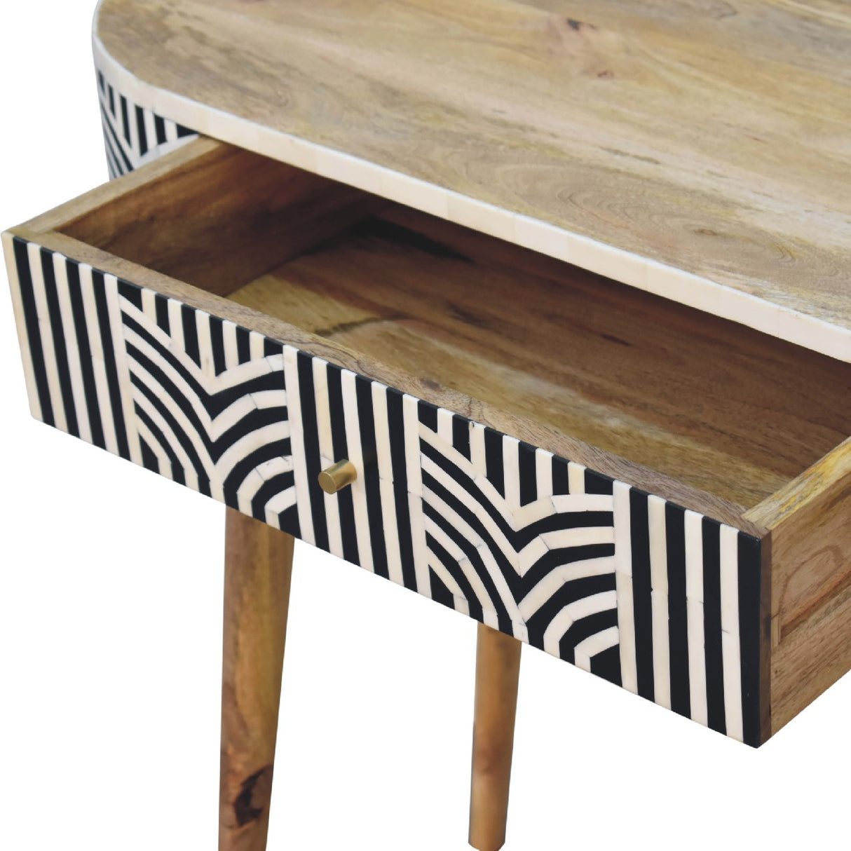 Solid Mango Wood Console Table With 1 Bone Inlay Front Drawer - Edessa