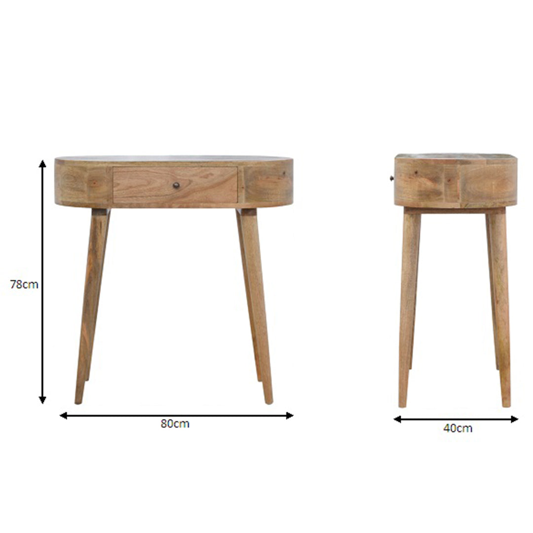 Solid Mango Wood Console Table With 1 Drawer - Albion