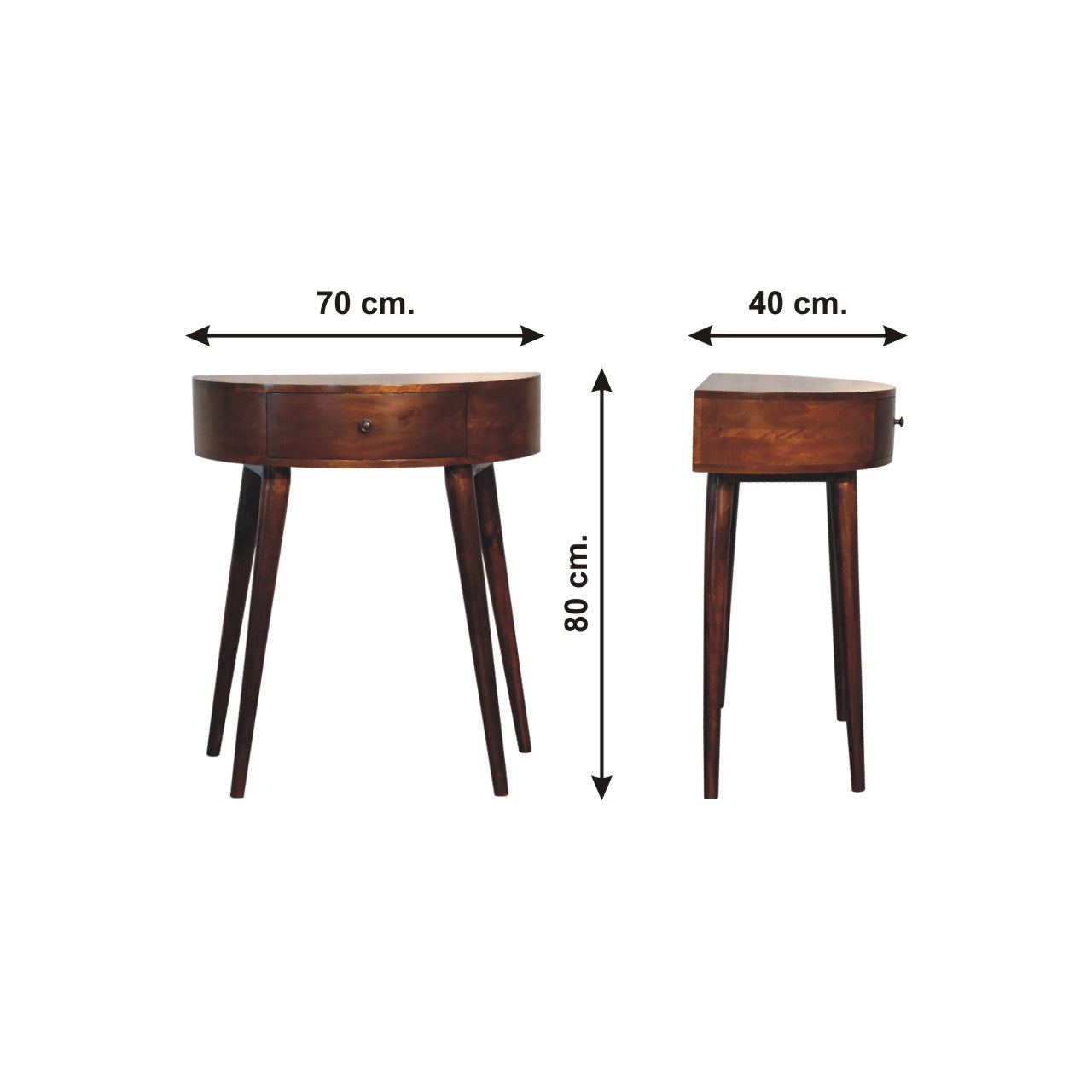 Solid Mango Wood Console Table With 1 Drawer - Odyssey