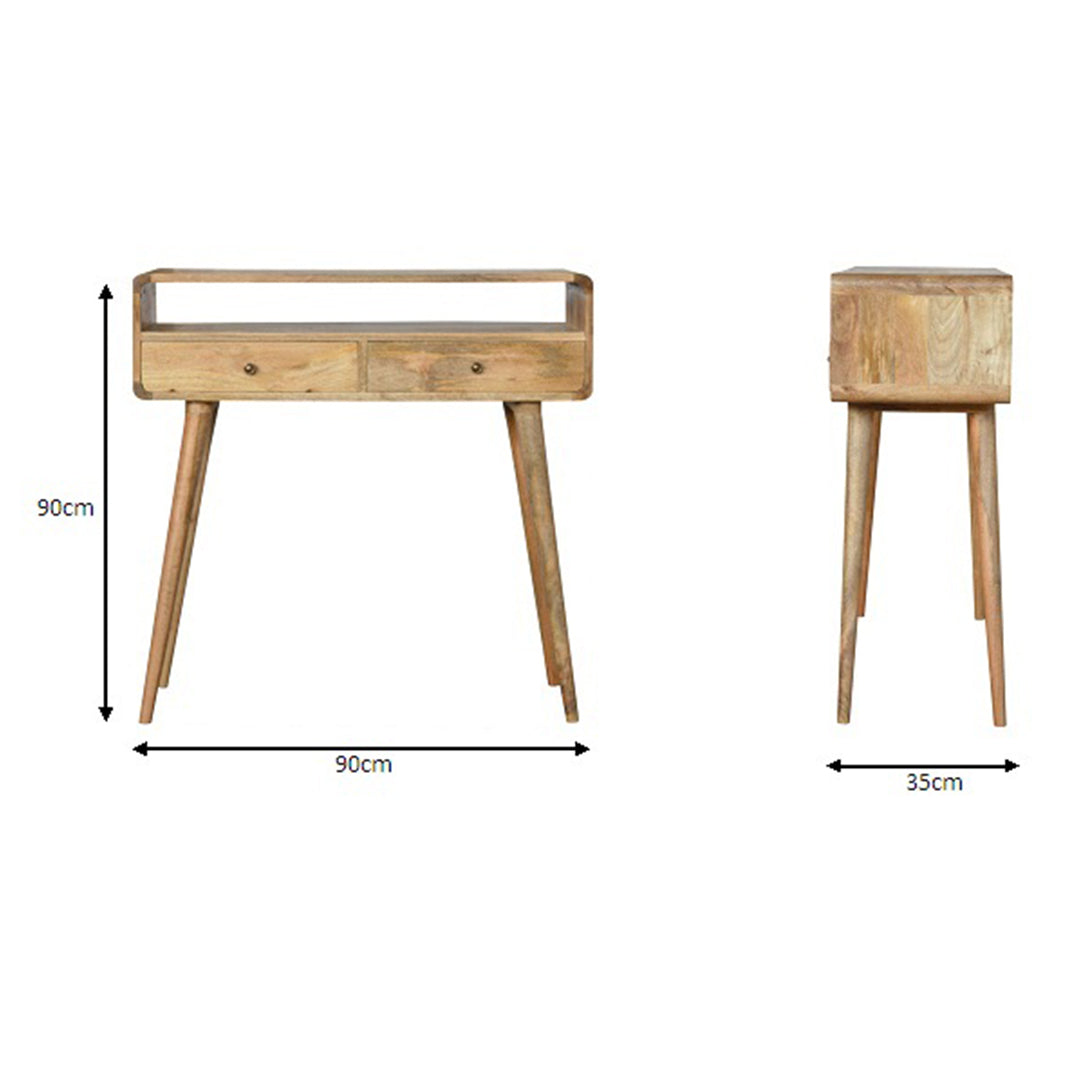 Solid Mango Wood Console Table With 2 Drawers - Coventry