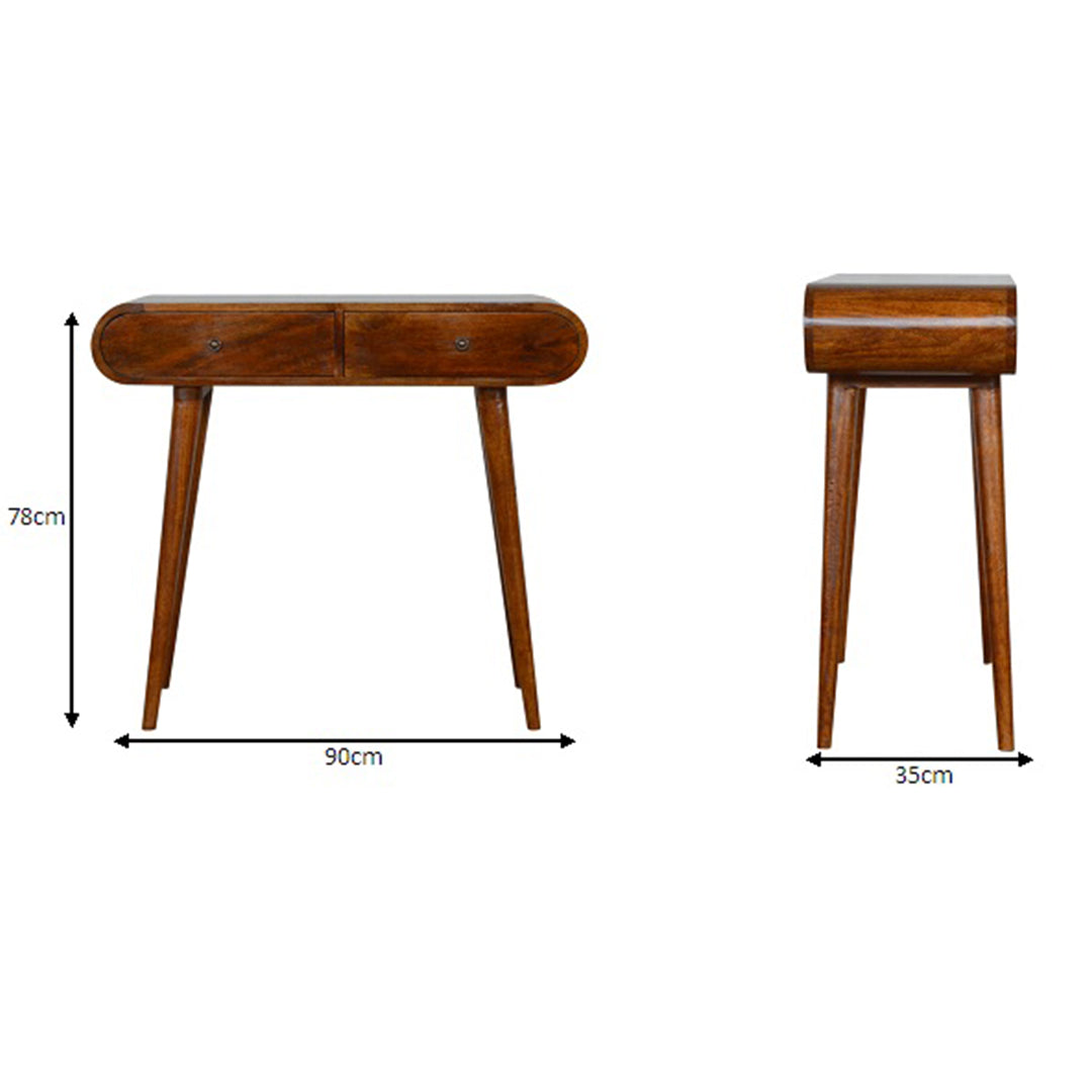 Solid Mango Wood Console Table With 2 Drawers - London